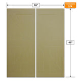 Swinging Cafe Doors Unprimed Barn Doors, 3/4" Thick Saloon Door Swing, British Brace, Satin Chrome Finish, Unfinished Solid Door with Strong Door Joints, Pre-Sanded Wood Door, (36"x42") Swinging Cafe Doors