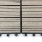 RevTime Easy DIY Wood-Plastic Deck Tiles 12" x 12" x 3/4”, Outdoor Garden, Interlocking Outdoor Deck Floor, Patio Area, Patio Paver, Gray (9 pcs in a Pack) RevTime