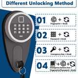 VRTCP 3-5 Gun Safe, Biometric Gun Safes for Home Rifle and Pistols, Quick Access Safes for Shotguns, Long Gun Safe with Adjustable Shelf and Gun Rack,Gun Cabinet with Mute Function and Alarm Mode VRTCP