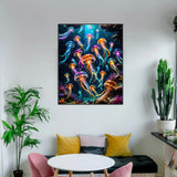 Paint By Numbers Kit For Adults Beginner, Colourful Jellyfish Adult Paint By Number Kits On Canvas Ocean Animal Adults' Paint-By-Number Kits Diy Oil Painting Kits For Gift Home Wall Decor 16x20 Inch ldazao