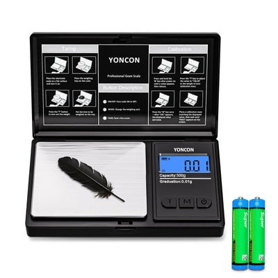 Gram Scale- 500g Ultra-Precise Digital Scale 0.01 Gram Accuracy for Jewelry, Diamonds, Gold & Silver, Portable Pocket Scale with LCD Display, Tare Function - Perfect for Jewelers & Collectors