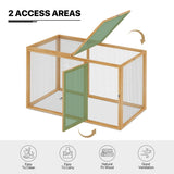 MoNiBloom Chicken Run for Yard Wood Chicken Cage Rabbit Hutch Bunny Pen with Openable Roof and Side Door, Outdoor Lockable Duck Coop Small Animal Habitat Enclosure Hen Coop Add-Ons, 45 x 24 x 28 inch MoNiBloom