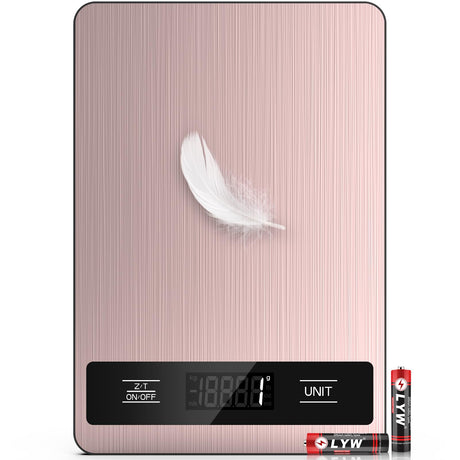 Suidreams Food Scale, 11lb Digital Kitchen Scale Weight Grams and Ounces for Baking, Cooking and Meal Prep, 1g / 0.1oz Precise Graduation with 6 Units and Tare Function, LCD Display & Stainless Steel SUIDREAMS