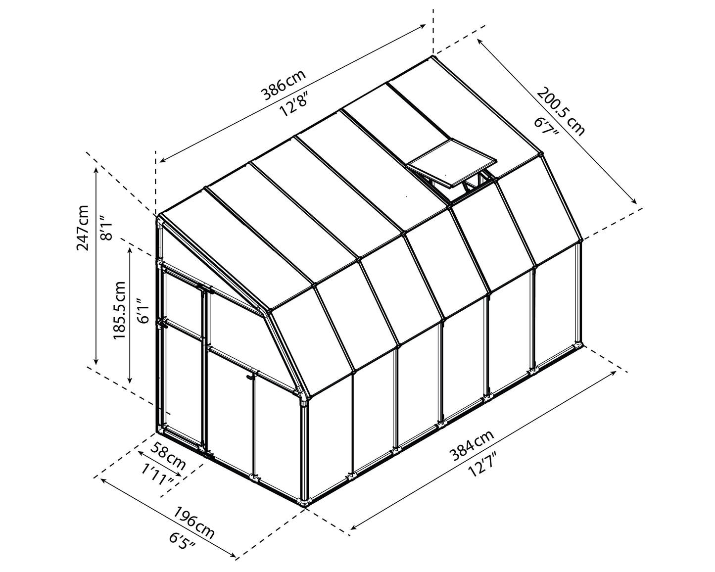 Rion HG7512 Canopia Sun Room, 6' x 12', White - WoodArtSupply