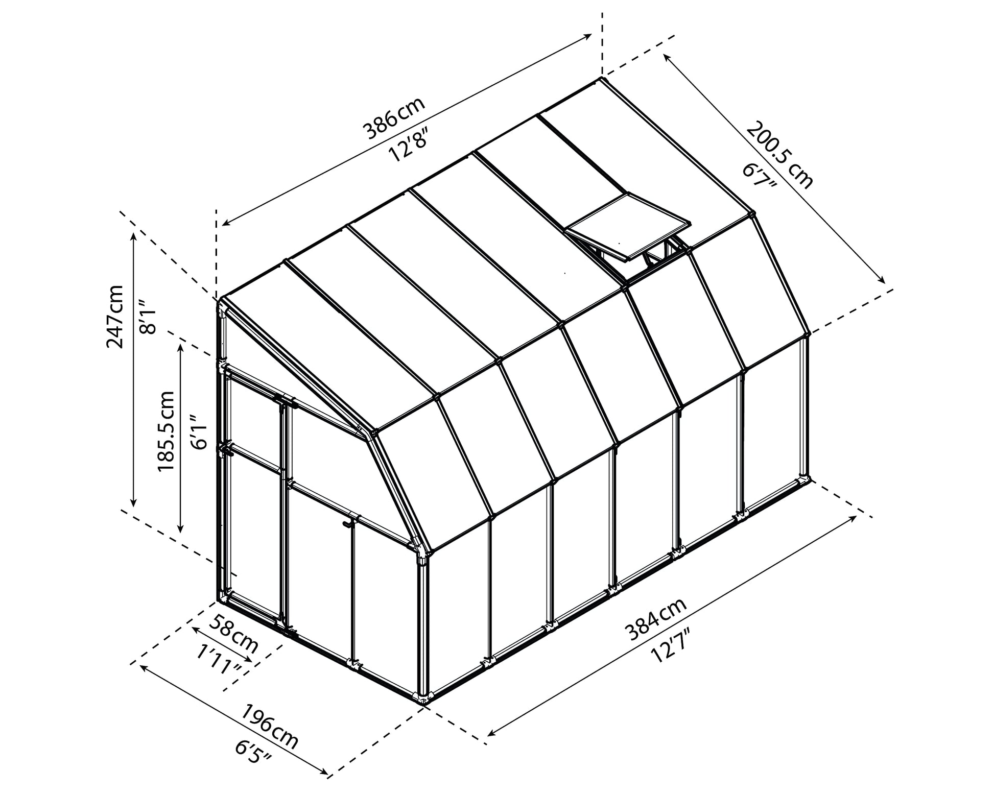 Rion HG7512 Canopia Sun Room, 6' x 12', White - WoodArtSupply