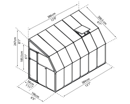 Rion HG7512 Canopia Sun Room, 6' x 12', White - WoodArtSupply