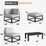 Vakollia 11 Pieces Aluminum Patio Furniture Set with Coffee Table, Metal Outdoor Conversation Sofa Set witVah Seating Cushions Vakollia