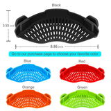 AUOON Clip On Strainer Silicone for All Pots and Pans, Pasta Strainer Clip on Food Strainer for Meat Vegetables Fruit Silicone Kitchen Colander AUOON