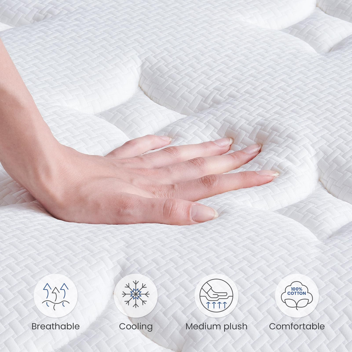 Dourxi Twin XL Size Mattresses, 14 Inch Twin XL Mattress in a Box with Gel Memory Foam, Individually Pocketed Springs for Pressure Relief and Back Pain Relief-Medium Plush Dourxi