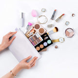 Weewooday 12 Pieces Canvas Makeup Bags for Women Plain Cosmetic Pouch with Zipper Blank DIY Bags for Travel Wedding Teacher Women Toiletry Makeup Cosmetic Stationery(White) Weewooday