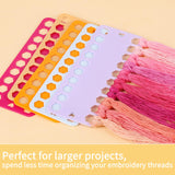 LOKUNN Embroidery Floss Organizer, 5 Color Plastic Floss Bobbin, Cross Stitch Thread Organizer and Storage, Floss Cards with 20 Holes and Label, Craft DIY Embroidery LOKUNN