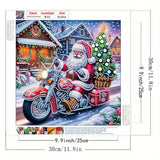 GEMFAMILY Diamond Art Kits for Adults Beginner,Special Shape Diamond Painting Kits for Santa Claus On Motorcycle,DIY Crystal Rhinestones Christmas Painting for Home Wall Decor11.8 x 11.8Inch GEMFAMILY
