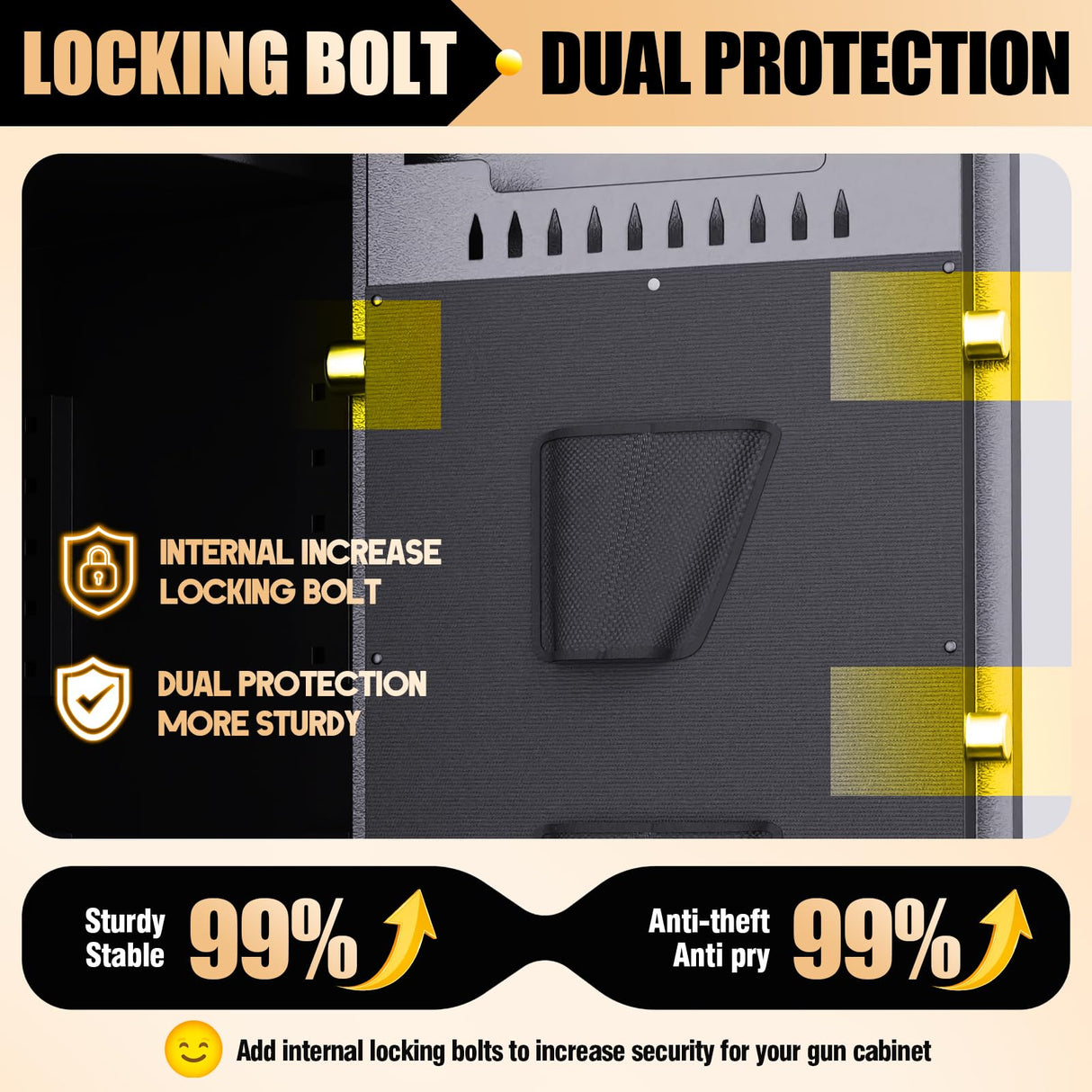 LBVSKK 14-18 Gun Safe,Gun Safe for Rifles and Pistols, Biometric Fingerprint Large Gun Cabinet Rifle Safes for Home, Adjustable Rack,Silent Mode LBVSKK