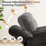 ANJ Rocking Recliner Chair Oversized Swivel Rocker Recliners, Comfy Glider Rocking Chairs for Big Man, Extra Wide Recliners Overstuffed Reclining Chair for Living Room, Grey ANJ