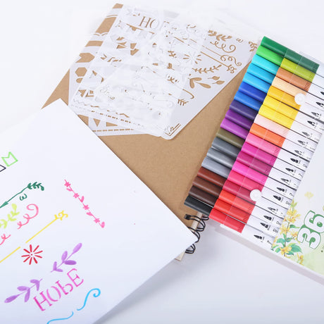 36 Brush Markers for Adult Coloring Books,Coloring Markers for Adults Lettering,Dual Tip Brush Pens for Kids Drawing,Coloring Pens for Art,Journal Planner,Doodle,Christmas Stocking Stuffers for Teens Upanic