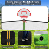 Lyromix Upgraded 12FT Trampoline for Kids and Adults, Large Outdoor Trampoline with Stakes, Light, Sprinkler, Basketball Hoop and Net, Capacity for 5-8 Kids and Adults Lyromix