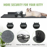 Cat Wall Shelves, Wood Cat Shelves for Wall with Feeding Station, Wall Furniture with 3 Steps, Cat Shelves and Perches Climbing Shelf, Lover Gift, 3 Board ANRXNCY