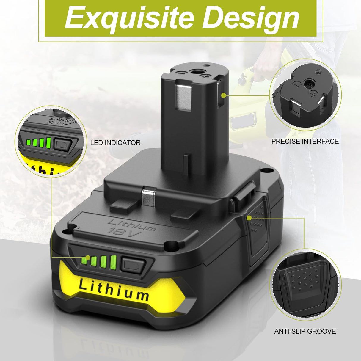 Ahomtikk 2Packs P103 18V Lithium Battery Replacement for Ryobi Battery 18V ONE+ Battery 4.0Ah P102 P108 P105 P107 P109 P104 Compatible with Ryobi 18V Battery Ahomtikk