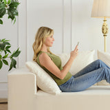 Vamcheer Modular Sectional Sofa with Chaise, Modern L Shaped Cloud Couch with Deep Seat, Sectional Couches for Living Room, Bedroom, Office, No Assembly Required, Cream Vamcheer