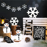 12 Pieces Christmas Winter Tiered Tray Decor Set Snowman Snowflake Table Wood Sign Farmhouse Tabletop Signs for Xmas Winter Home Table Holiday Yalikop