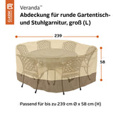 Classic Accessories Veranda Water-Resistant 94 Inch Round Patio Table & Chair Set Cover, Outdoor Table Cover Classic Accessories