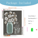 PDSLAIKE Diamond Painting Kits Flowers for Adults - Be Full of Joy Funny Saying Quote Home Decor DIY Art Craft 11.8x15.7in PDSLAIKE