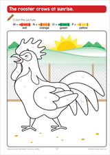 School Zone Color by Letter Farm Fun Workbook: 64 Pages, Preschool, Kindergarten, 1st Grade, ABC's, Alphabet, Color Skills, Coloring, Matching, Farm Animals, Ages 4-6 (Activity Zone Book Series) School Zone