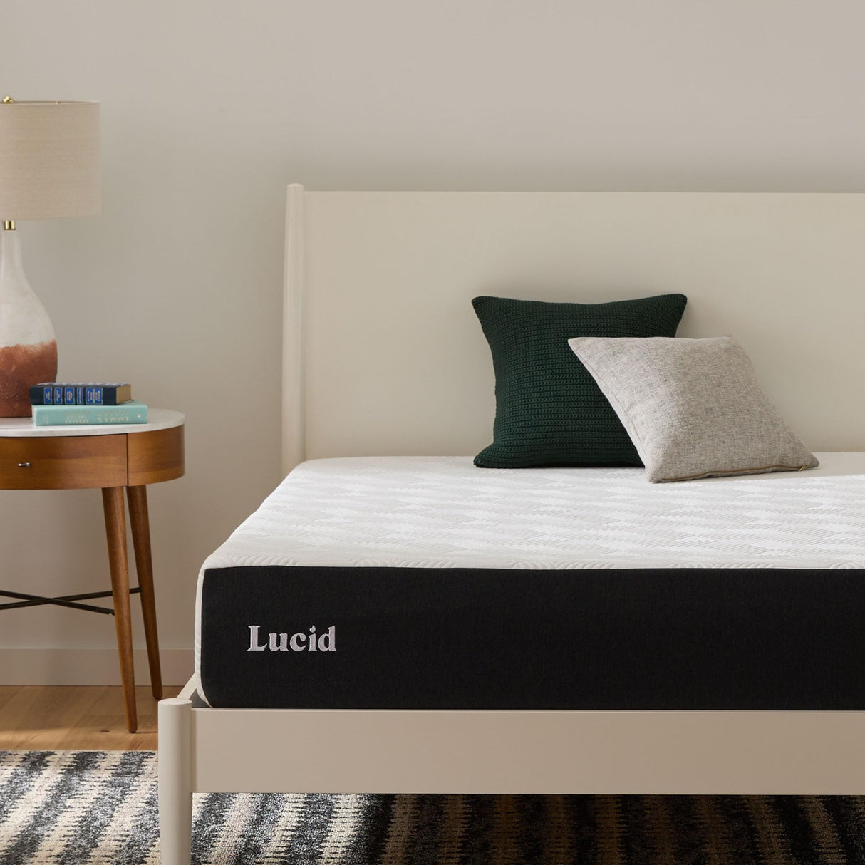 LUCID 10 Inch Memory Foam Mattress - Firm Feel - Infused with Bamboo Charcoal and Gel - Bed in a Box - Temperature Regulating - Pressure Relief - Breathable - California King Size LUCID