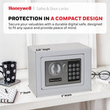 Honeywell Safes & Door Locks - Bolt Down Small Safe Box with Digital Lock for Home - Steel Security Electronic Lock Box - Cabinet & Door Design Safe with 2 Keys - 0.17-Cubic Feet - White - 5005W Honeywell Safes & Door Locks