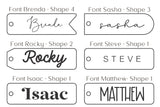 Small Christmas Stocking Tags | Engraved Stocking Name Tags | Personalized Stocking Tags | Family Name Tags Wooden | Stocking Gift Tag WoodArtSupply