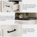 Maupvit Farmhouse 5 Drawer Dresser for Bedroom, 31.5" Tall Wood Chest of Drawers Storage Cabinet with Metal Handle for Living Room, White Maupvit