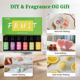 Fruit Fragrance Oils, 6x10ml Summer Essential Diffuser Oils Set, Aromtopia Fruity Fragrance Oil for Candle Soap Making, Premium Home Diffusing Scents, Pineapple, Lemon, Cherry, Passion Fruit, Apple AROMTOPIA