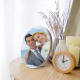 PYD Life 4 Pack Sublimation Photo Frame Home Decor Blanks 10" x 10" Round 0.6 Inch Thickness MDF Hardboard White Wall Hanging with Stand for Heat Press Machine Heat Transfer PYD Life