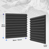 Burdurry 50 Pack Acoustic Panels Soundproof Studio Foam for Walls Sound Absorbing Panels Sound Insulation Wedge for Studio, 1" X 12" X 12" (Black) Burdurry