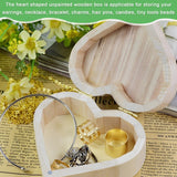 ACXFOND 12PCS Unfinished Unpainted Wooden Box with 20PCS Art Brushes, Unfinished Wooden Heart Box with Hinged Lid Wood Craft Box Organizer for Jewelry Box Gift Box Artist Tool ACXFOND