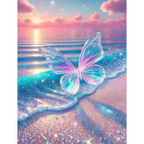 Skyboda Beach Sunset Diamond Art Kits for Kids Beginners, Butterfly Diamond Painting Kits for Adults, 5D DIY Full Drill Diamonds Craft for Adult Gem Arts Gifts, Home Wall Decor 12x16inch Skyboda