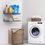 TORACK 2-Pack 12x18 inch Wall-Mounted Shelves, Garage Wall Shelf for Closet & Laundry Room, Heavy-Duty Floating Shelves Hold Up to 60 lbs(Black) TORACK