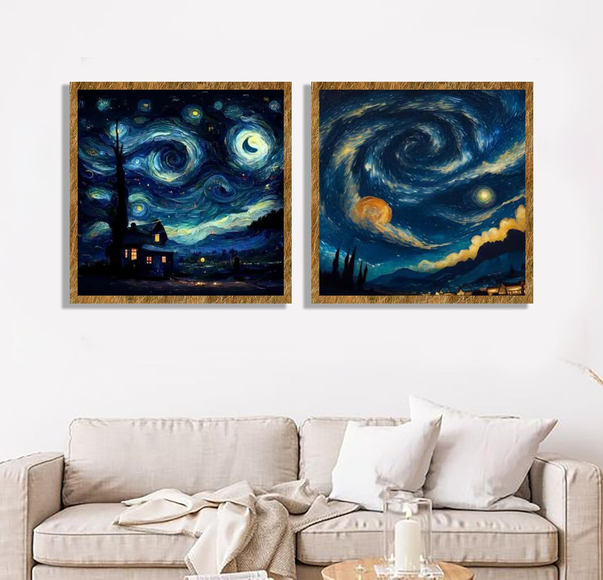 hyzsj 4 Pack Paint by Numbers Kit for Adults with Frame,Moon Paint by Numbers for Adults, Paint by Number with Easel, DIY Starry Sky Paint by Number Kits for Home Wall Decor（7.87x7.87inch hyzsj