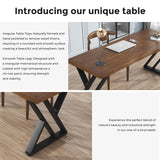 Sihtengxxhongs Rustic Style Solid Wood 55-inch Computer Desk - Large Office Desk for Home Office, Modern and Simple Design, Ideal for Study, Writing, Sihtengxxhongs