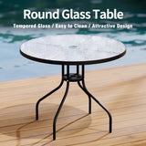 TAVATA 6 Piece Patio Dining Set with Umbrella, Outdoor Furniture Set with 4 Folding Chairs & Portable Metal Garden Table for Lawn, Backyard, Deck, Camping（Black） TAVATA