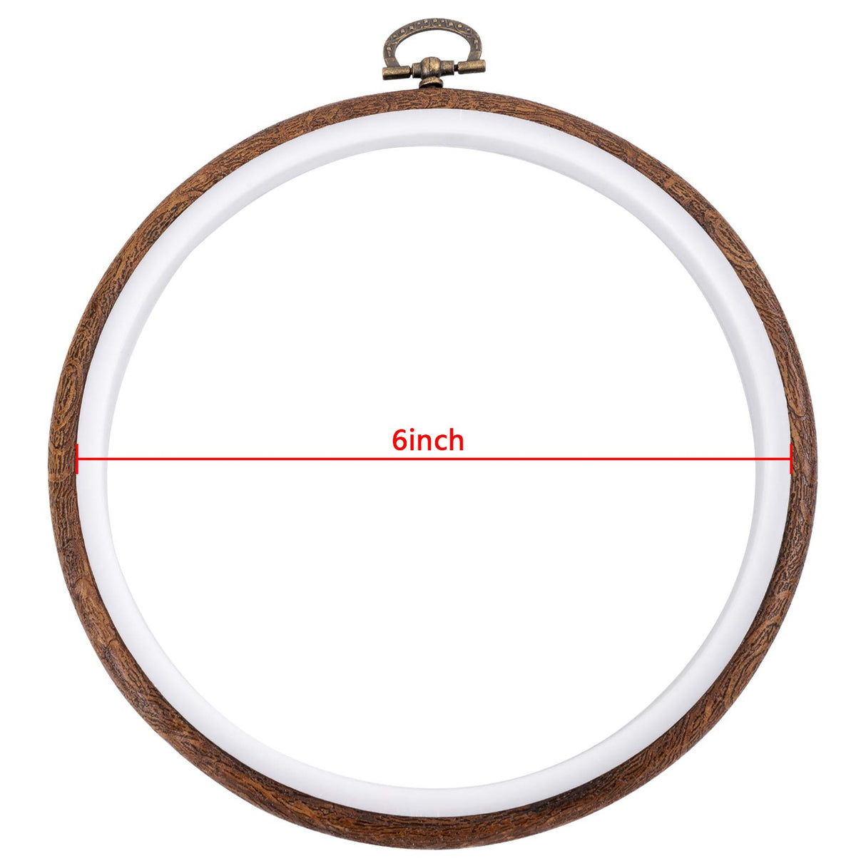 joybest 4 Pieces 6 Inch Round Embroidery Hoops Display Frame Circle, Cross Stitch Hoop Ring Imitated Wood Embroidery Kits for Art Craft Sewing and Christmas Ornaments joybest