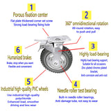 uyoyous Heavy Duty Casters Set of 4, 8 Inch All-Terrain Caster Wheel, Rubber Swivel Casters with Brake, Off Road Caster Wheels for Utility Cart Furniture uyoyous