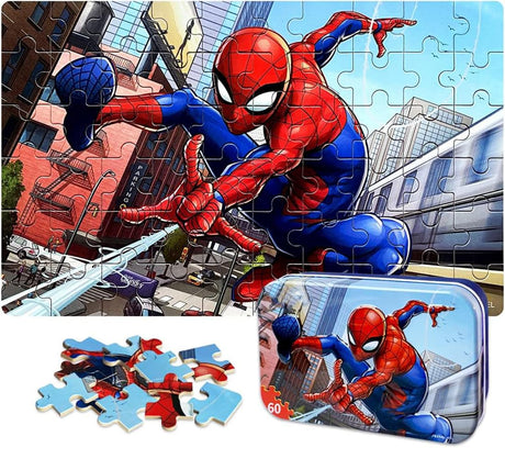 NEILDEN Jigsaw Puzzles 60 Pieces Puzzles for Kids Ages 4-8 Learning Educational Toy Puzzles for Children Girls and Boys Packed in Tin Box (PT-ZHIZHUXIA) WoodArtSupply