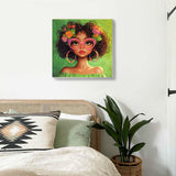 Ginfonr Framed Paint by Numbers Kit for Adults, African Women Acrylic Painting on Canvas, African Oil Painting for Beginner with Brushes, Adults Paint-by-Number for Home Wall Decor (8x8inch) Ginfonr