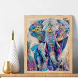 Natuyalo Animals Paint by Numbers Kit for Adults - Elephants Family Paint by Number on Canvas Without Frame, DIY Acrylic Painting for Ideal Gift Home Wall Decor (16x20 Inch) Natuyalo