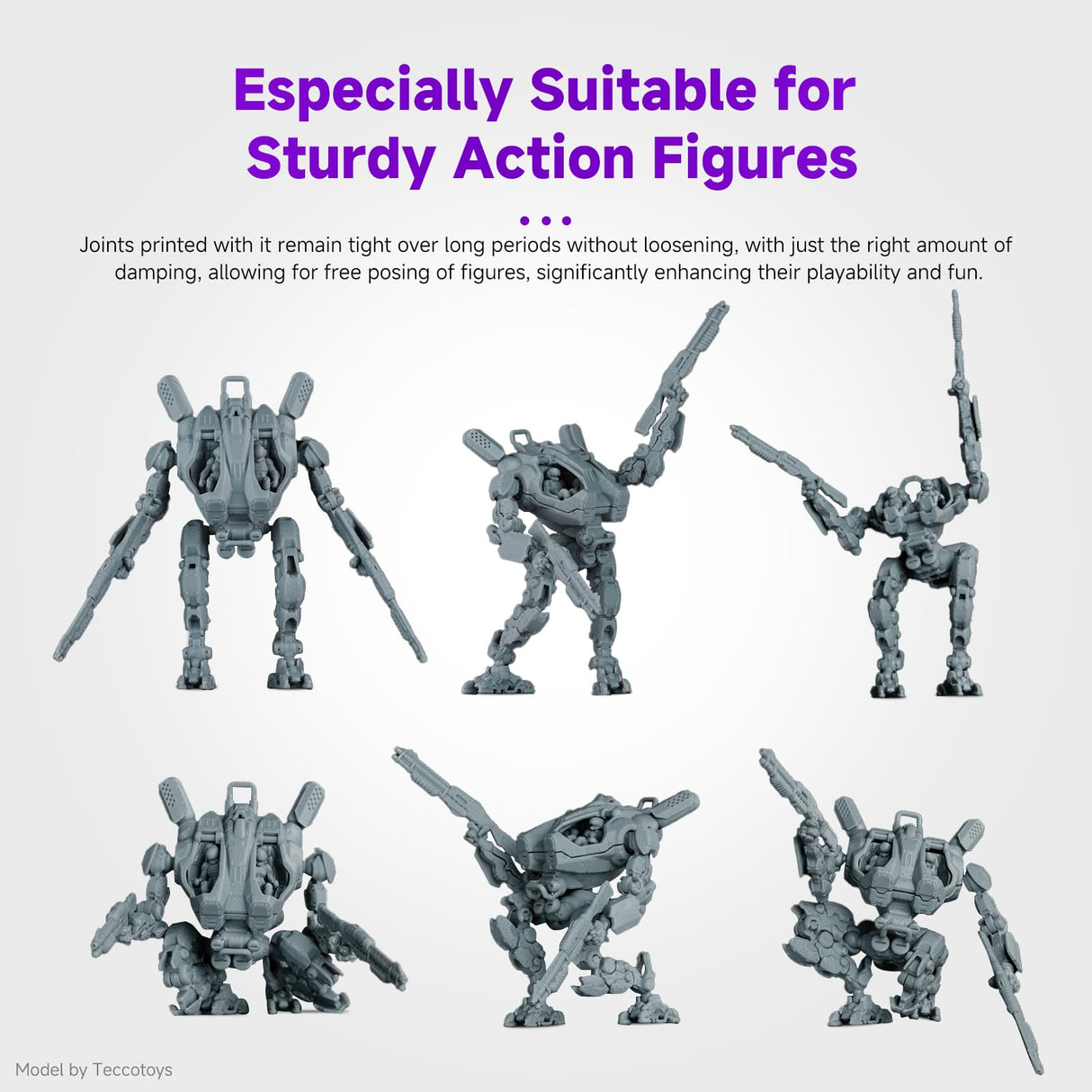 RESIONE 3D Printer Resin, Tough 74 Wear-Resistant Tough Resin with Anti-Fracture and Impact-Resistant, 3D Printing has Long-Lasting gripping for Durable Action Figures (Grey) RI RESIONE