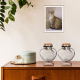 Eaasty 2 Sets Memorial Bottle for Pet Hair, Pet Fur Keepsake Fur Memorial, Clear Dog Cat Fur Keepsake, Pet Urn Glass Bottles with Cork Stopper(Cat) Eaasty