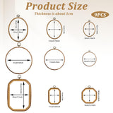 9 Pcs Large Embroidery Hoop Frame Imitated Wood Display Frame Wooden Embroidery Hoops Cross Stitch Hoop Ring for Art Craft DIY Sewing and Hanging Ornaments Circle Oval Octagonal SynHHergyx