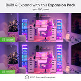 Smart LED Shoe Boxes Sneaker Display Case, Stackable Shoe Storage Organizers, Collection Crate, Figures & Collectibles Showcase (1-Pack Expasion Kit, Requires Stater Kit) Nanoleaf