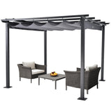 ZEPYARD 10X10 FT Outdoor Pergola, Aluminum Pergola with Sun Shade Retractable Canopy, Patio Retractable Pergola for Deck, Backyard, Grill (Grey) ZEPYARD
